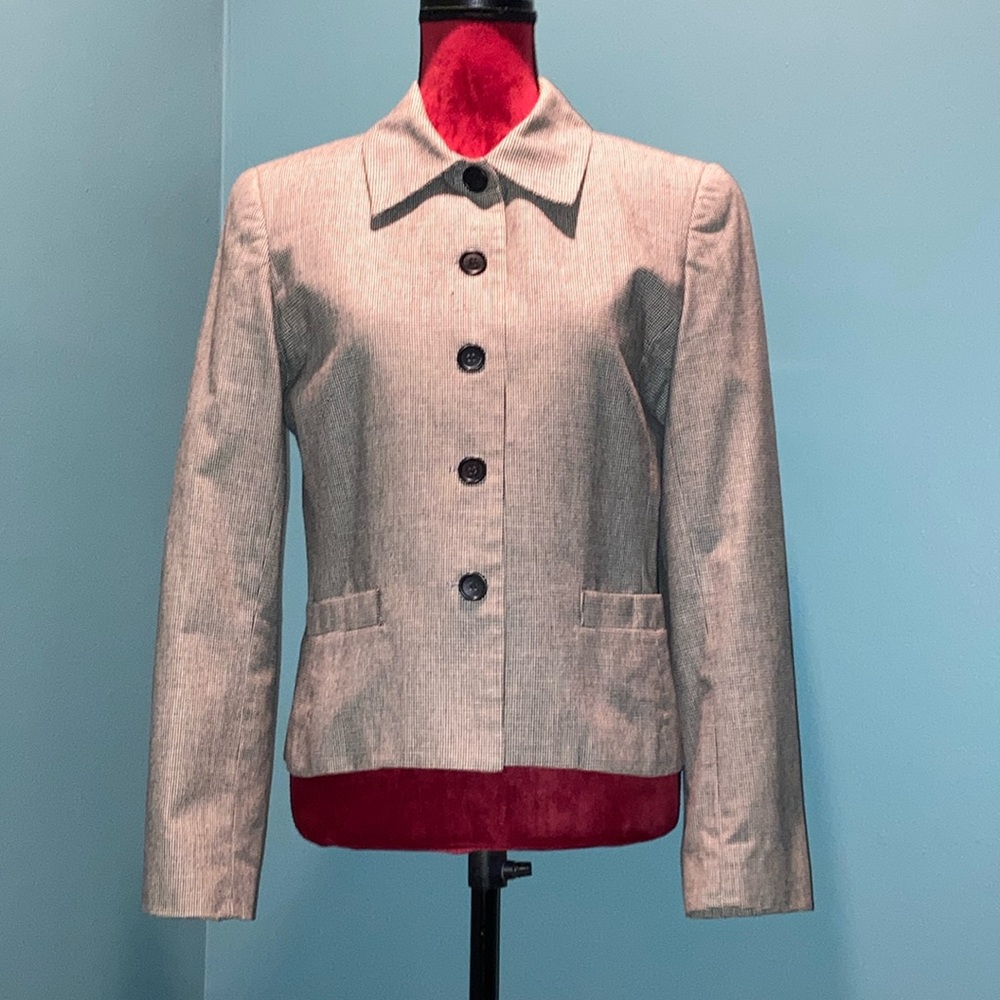 Hillary Charles Black and White Check Jacket Size 8